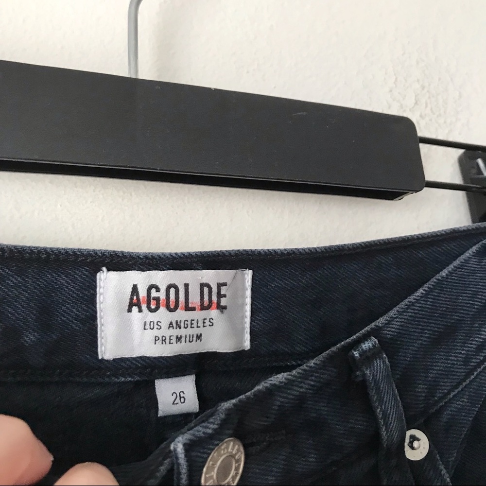 Agolde High Rise Riley Straight Crop Jeans Parish - Picture 3 of 5